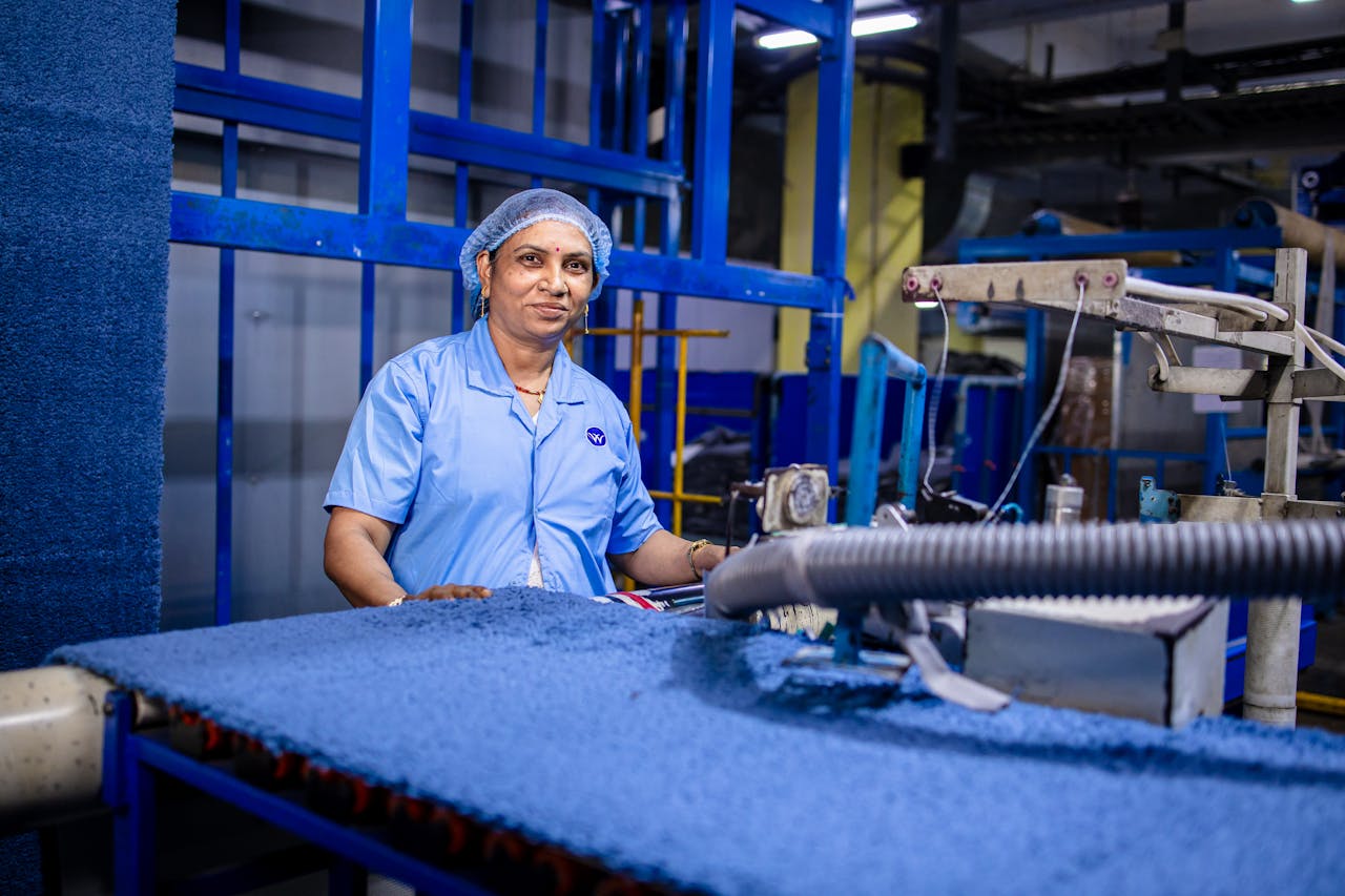 Worker in a modern manufacturing facility