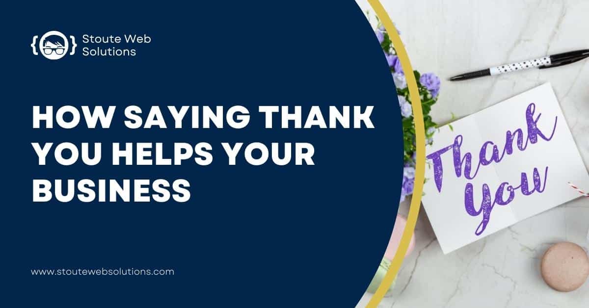 A Thank you card is laid on a table.