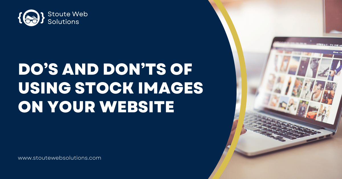 A laptop screen is displaying some stock images.