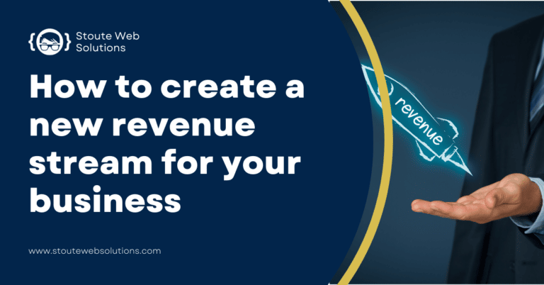 A businessman's palm has an animated rocket with the word Revenue in it.