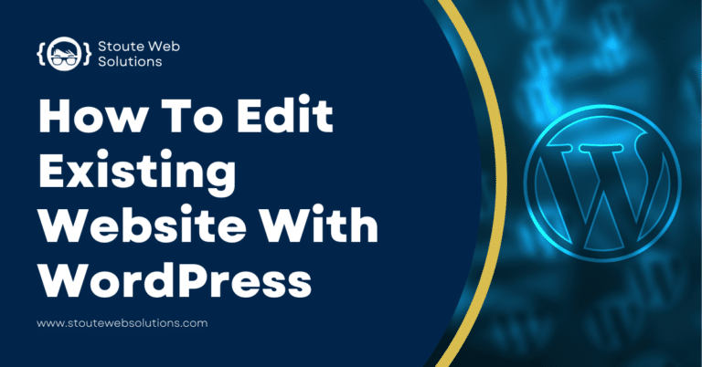 WordPress logo in a cool shade of blue background.