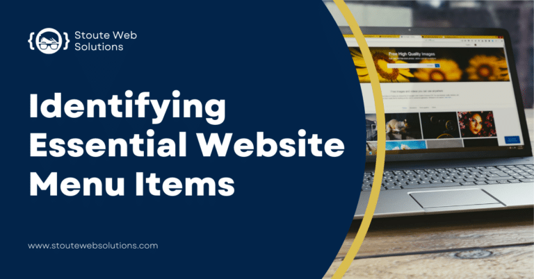 A laptop screen displaying a website menu item.