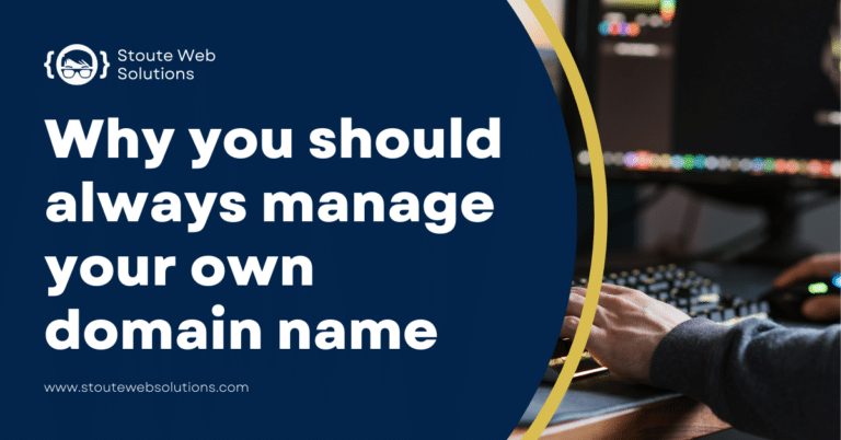 A businessman managing his website domain name.