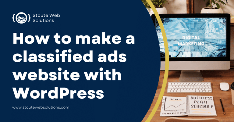 A desktop computer displays a classified ads website.