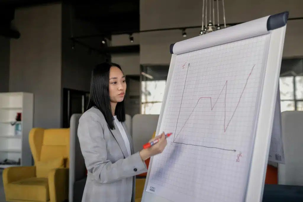 A Woman Drawing a Graph